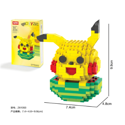 FIGURA ARMABLE ZHIDUOPIN – Pikachu con Sandía Pixelado