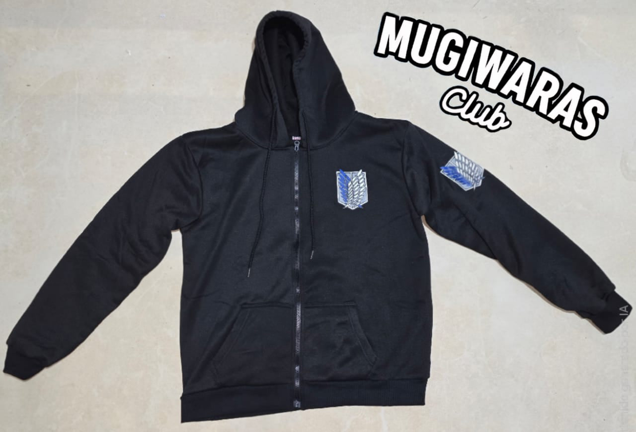 ABRIGO DE ATTACK OF TITANS NEGRO